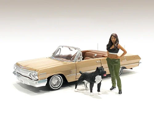 "Lowriderz" Figurine IV and a Dog for 1/18 Scale Models by American Diorama - Accessories