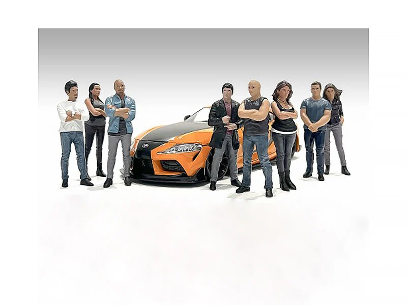 "Car Meet 3" 8 piece Figure Set for 1/18 Scale Models by American Diorama - Accessories