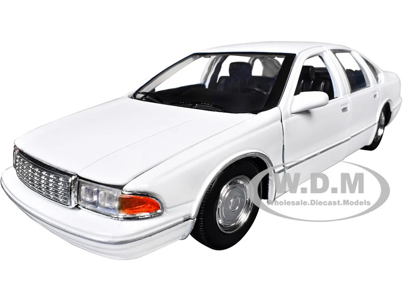 1993 Chevrolet Caprice Police Car Unmarked White "Custom Builder's Kit" Series 1/24 Diecast Model Car by Motormax - Chevrolet Models