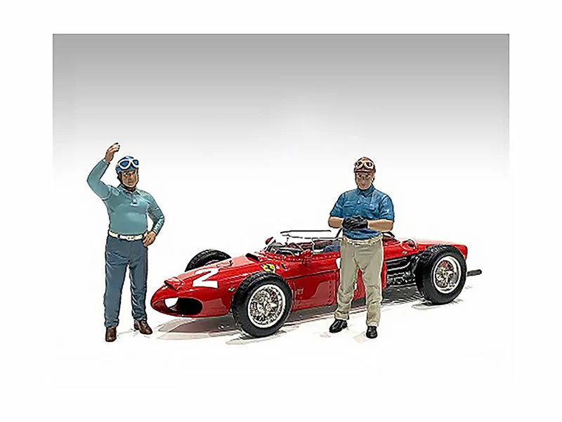 "Racing Legends" 50's Set of 2 Diecast Figures for 1/43 Scale Models by American Diorama - Accessories