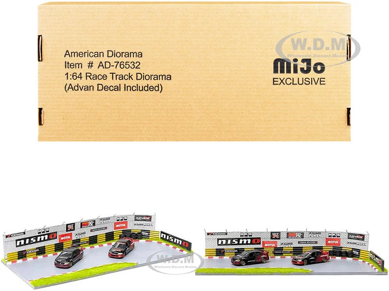 "Race Track Advan" Diorama with Decals for 1/64 Scale Models by American Diorama - Accessories