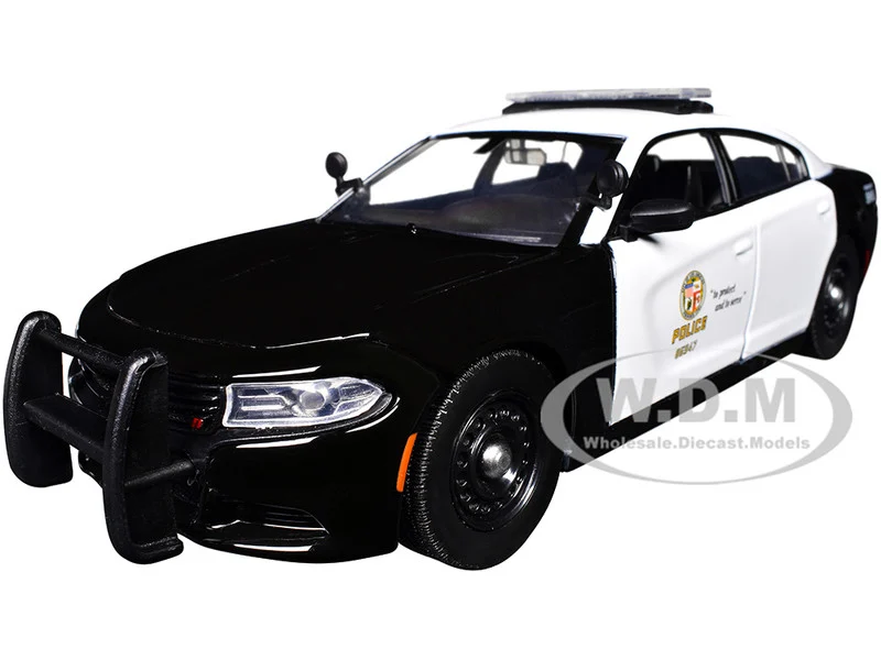 2023 Dodge Charger Pursuit Police Car "LAPD (Los Angeles Police Department)" Black and White "Law Enforcement and Public Service" Series 1/24 Diecast Model Car by Motormax - Dodge Models