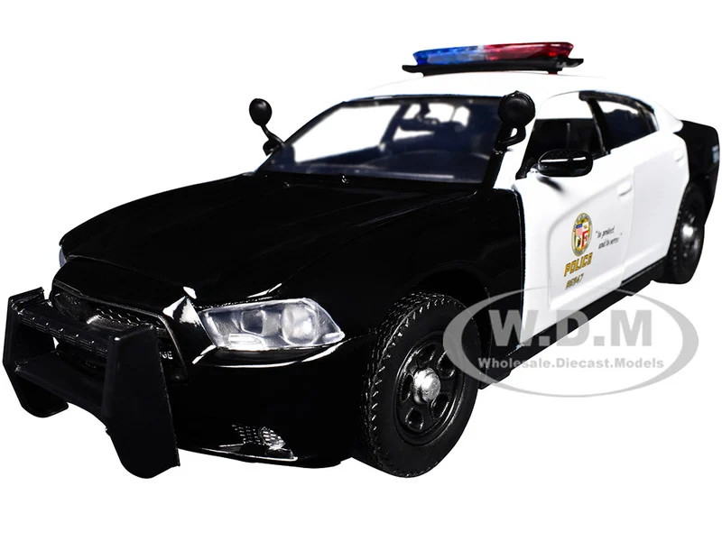 2011 Dodge Charger Pursuit LAPD Los Angeles Police Department Car 1/24 Diecast Car Model by Motormax - Dodge Models