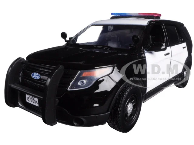 2015 Ford Police Interceptor Utility Unmarked Black and White 1/24 Diecast Model Car by Motormax - Ford Models