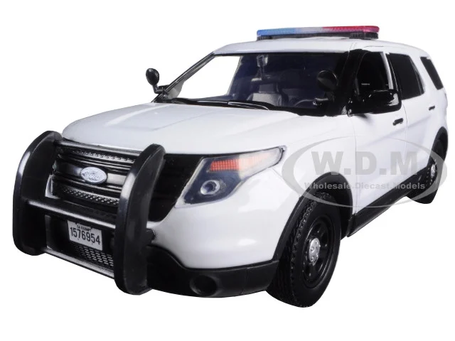 2015 Ford Police Interceptor Utility Unmarked White 1/24 Diecast Model Car by Motormax - Ford Models