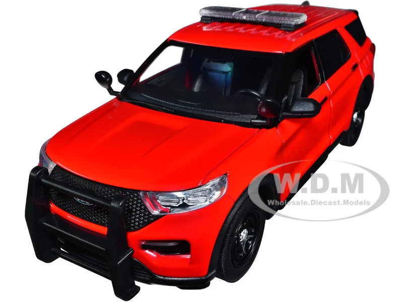 2022 Ford Police Interceptor Utility Unmarked Red 1/24 Diecast Model Car by Motormax - Ford Models