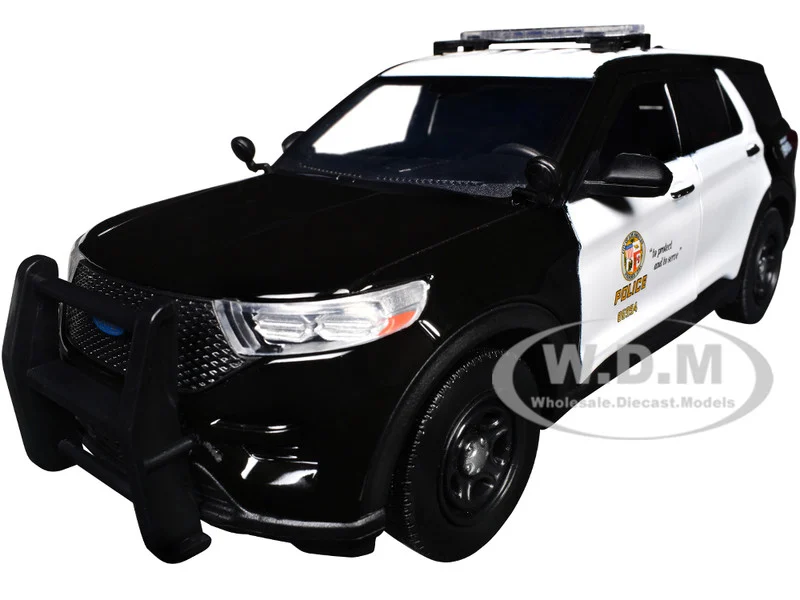 2022 Ford Police Interceptor Utility "Los Angeles Police Department" Black and White "Law Enforcement and Public Service" Series 1/24 Diecast Model Car by Motormax - Ford Models