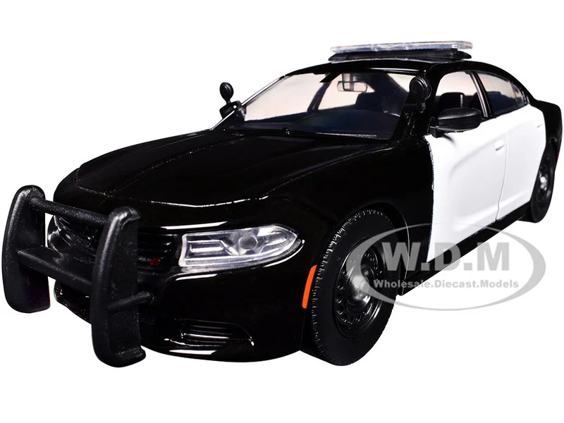 2023 Dodge Charger Pursuit Police Car Black and White "Law Enforcement and Public Service" Series 1/24 Diecast Model Car by Motormax - Dodge Models