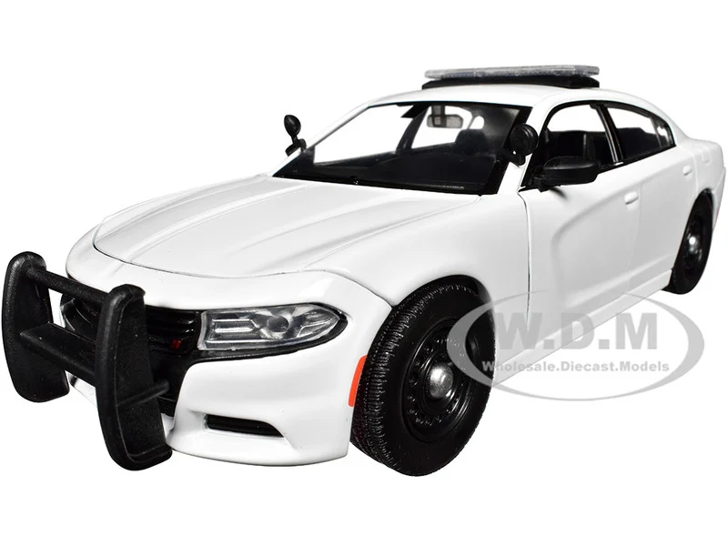 2023 Dodge Charger Pursuit Police Car Plain White "Law Enforcement and Public Service" Series 1/24 Diecast Model Car by Motormax - Dodge Models