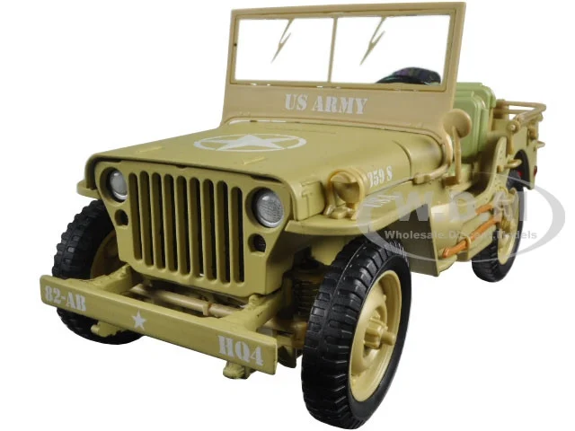 US Army Vehicle WWII Desert Sand 1/18 Diecast Model Car by American Diorama - Military Models