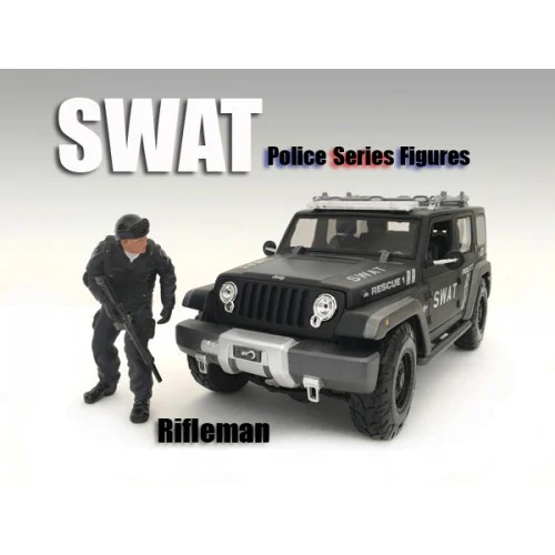 SWAT Team Rifleman Figure For 1:24 Scale Models by American Diorama - Police Models