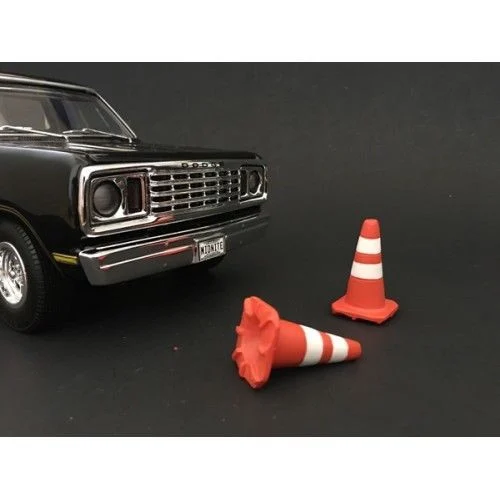 Traffic Cones Set of 4 Accessory For 1:24 Models by American Diorama - Accessories