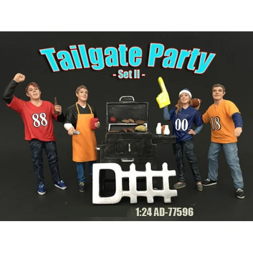 "Tailgate Party" Set II 4 piece Figurine Set for 1/24 Scale Models by American Diorama - Accessories