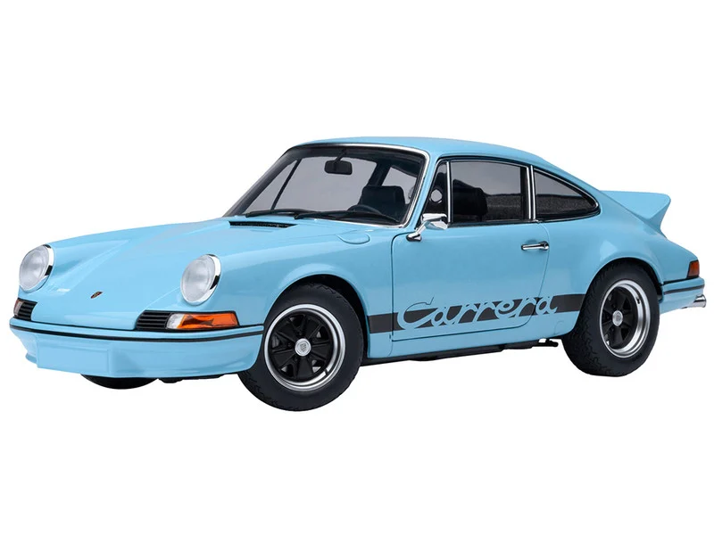 Porsche 911 Carrera 2.7 RS Gulf Blue with Black Stripes and Wheels 1/18 Model Car by Autoart - Porsche Models
