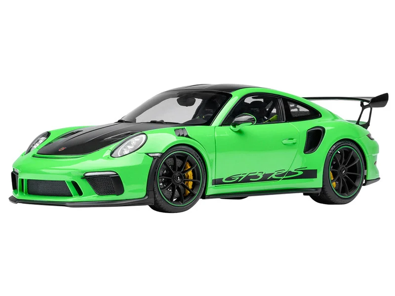 Porsche 911 (991.2) GT3 RS Weissach Lizard Green with Carbon Hood and Top 1/18 Model Car by Autoart - Porsche Models