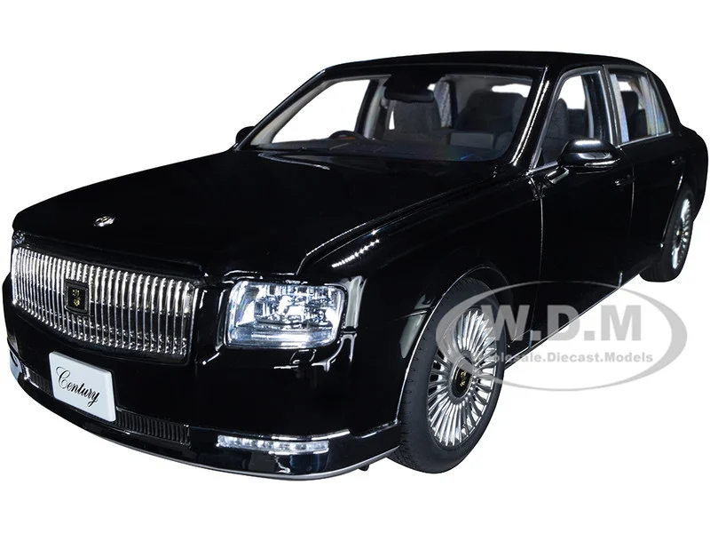 Toyota Century with Curtains RHD (Right Hand Drive) Black Special Edition 1/18 Model Car by Autoart - Toyota Models