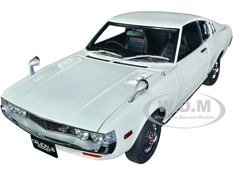 1973 Toyota Celica Liftback 2000GT (RA25) RHD (Right Hand Drive) White with Red and Black Stripes 1/18 Model Car by Autoart - Toyota Models
