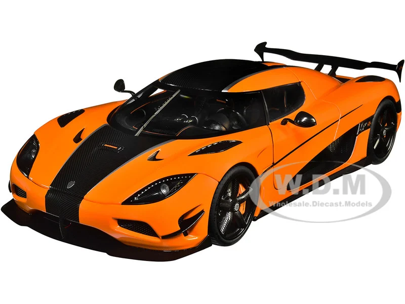 Koenigsegg Agera RS Cone Orange with Black Carbon Accents 1/18 Model Car by Autoart - Koenigsegg Models