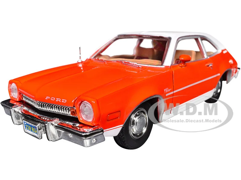 1974 Ford Pinto Orange with White Top "Forgotten Classics" Series 1/24 Diecast Model Car by Motormax - Ford Models