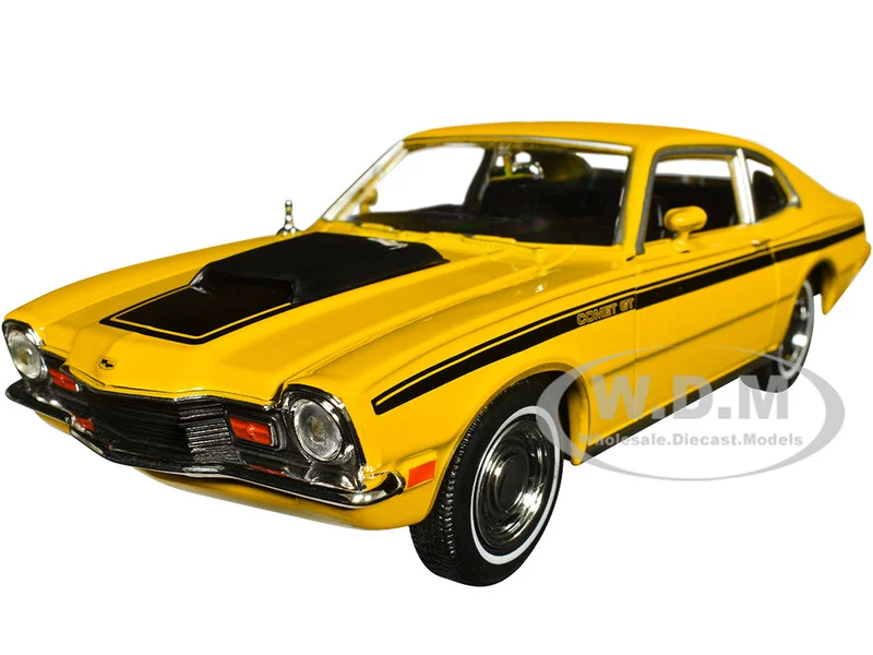 1971 Mercury Comet GT Yellow with Black Stripes "Forgotten Classics" Series 1/24 Diecast Model Car by Motormax - Mercury Models