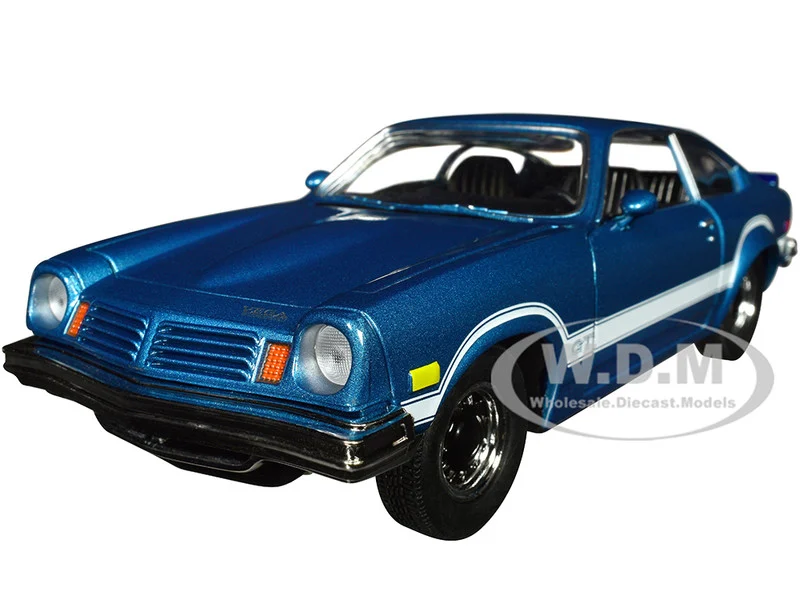 1974 Chevrolet Vega GT Blue Metallic with White Stripes "Forgotten Classics" Series 1/24 Diecast Model Car by Motormax - Chevrolet Models