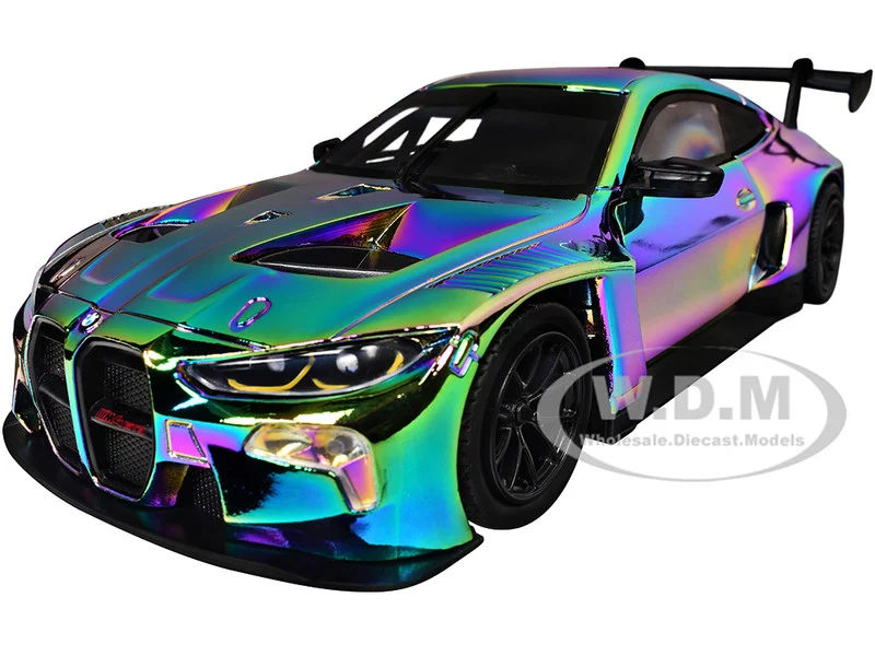 BMW M4 GT3 Chameleon Chrome "Custom Wrap" Series 1/24 Diecast Model Car by Motormax - BMW Models