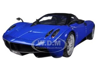 Pagani Huayra Blue with Black Top 1/18 Diecast Model Car by Motormax - Pagani Models