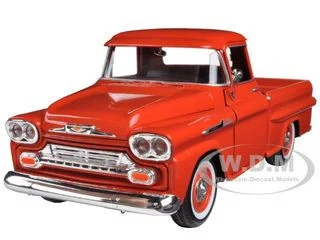1958 Chevrolet Apache Fleetside Pickup Truck Orange 1/24 Diecast Model Car by Motormax - Chevrolet Models