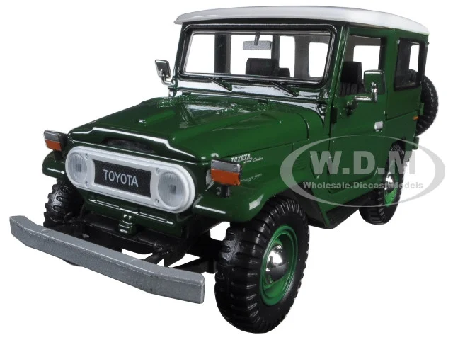Toyota FJ40 Dark Green with White Top 1/24 Diecast Model Car by Motormax - Toyota Models