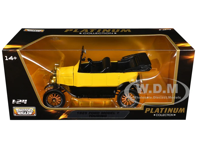1925 Ford Model T Touring Yellow "Platinum Collection" Series 1/24 Diecast Model Car by Motormax - Ford Models