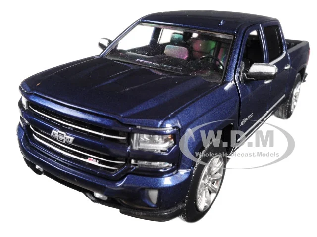 2018 Chevrolet Silverado LTZ Pickup Truck Centennial Edition Blue Metallic "100 Years Anniversary" 1/27 Diecast Model Car by Motormax - Chevrolet Models