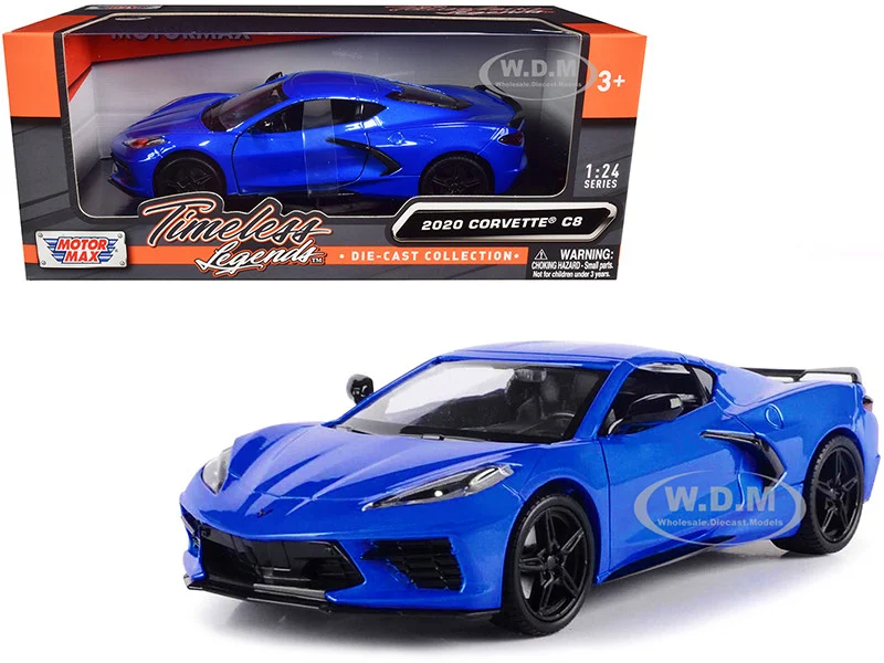 2020 Chevrolet Corvette C8 Stingray Blue Metallic "Timeless Legends" 1/24 Diecast Model Car by Motormax - Chevrolet Models