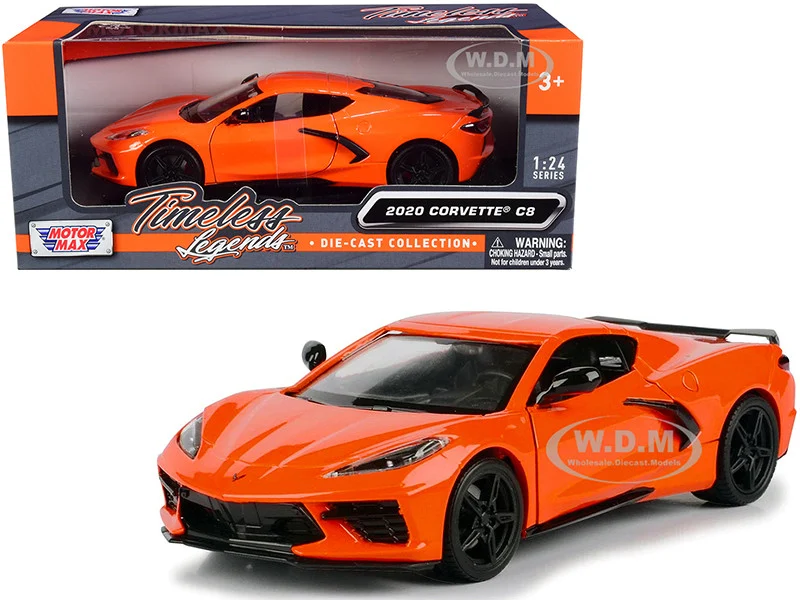 2020 Chevrolet Corvette C8 Stingray Orange "Timeless Legends" 1/24 Diecast Model Car by Motormax - Chevrolet Models