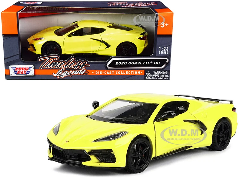 2020 Chevrolet Corvette C8 Stingray Yellow "Timeless Legends" 1/24 Diecast Model Car by Motormax - Chevrolet Models