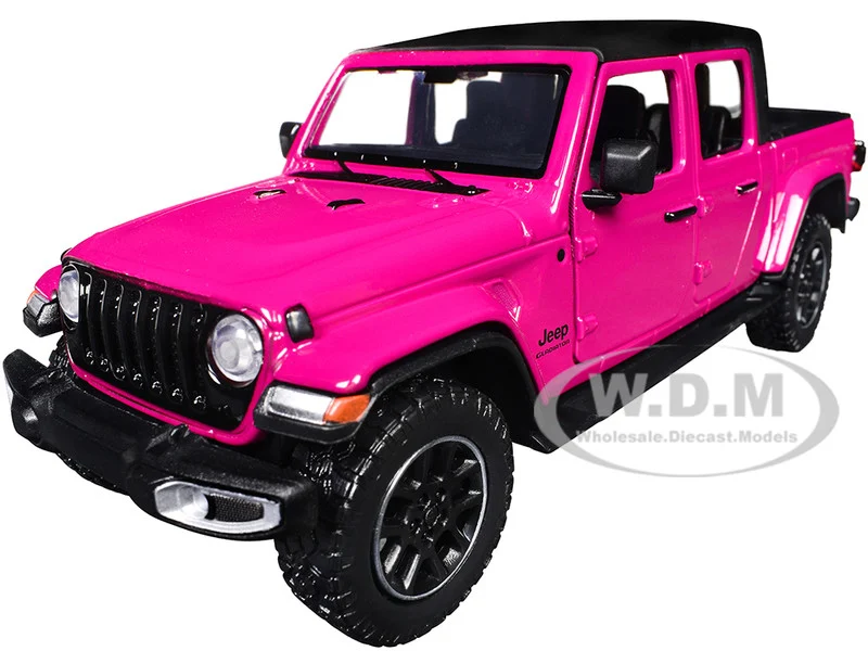 2021 Jeep Gladiator Overland Pickup Truck Purple with Matt Black Top 1/24 Diecast Model Car by Motormax - Jeep Models