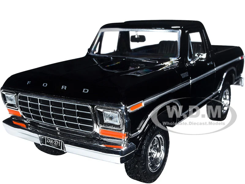 1978 Ford Bronco Custom (Open Top) Black "Timeless Legends" Series 1/24 Diecast Model Car by Motormax - Ford Models