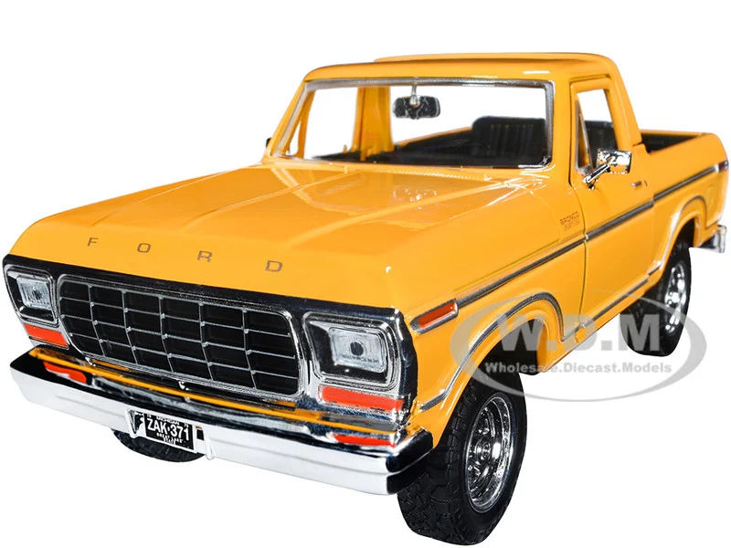 1978 Ford Bronco Custom (Open Top) Yellow with "Timeless Legends" Series 1/24 Diecast Model Car by Motormax - Ford Models