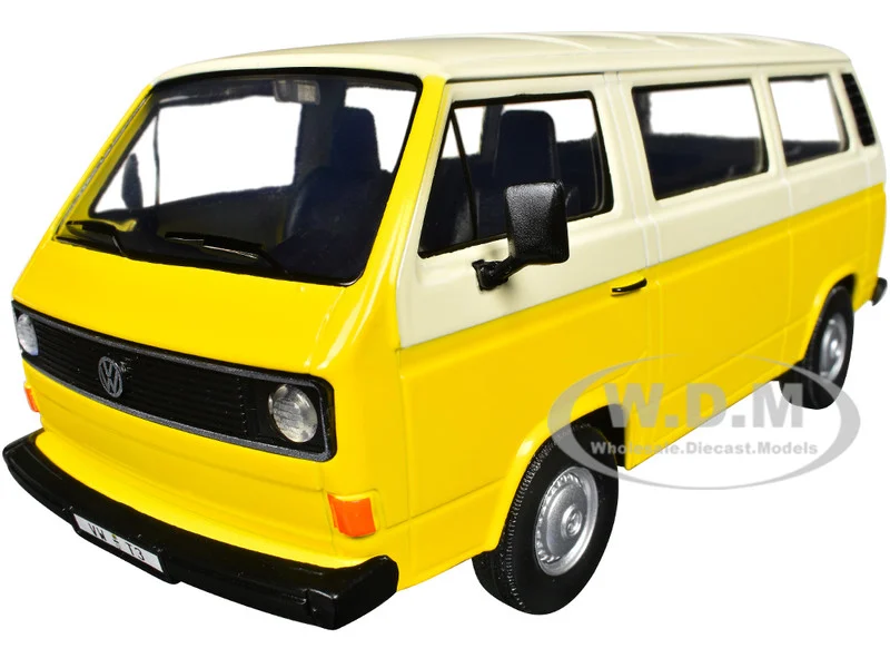 Volkswagen Type 2 (T3) Van Yellow and Beige "Timeless Legends" Series 1/24 Diecast Model Car by Motormax - Volkswagen Models