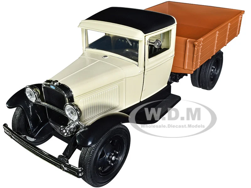 1931 Ford Model AA Pickup Truck Cream and Black "Platinum Collection" Series 1/24 Diecast Model Car by Motormax - Ford Models