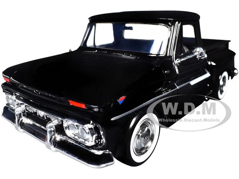 1966 GMC C1000 Fenderside Pickup Truck Black "Timeless Legends" Series 1/24 Diecast Model Car by Motormax - GMC Models