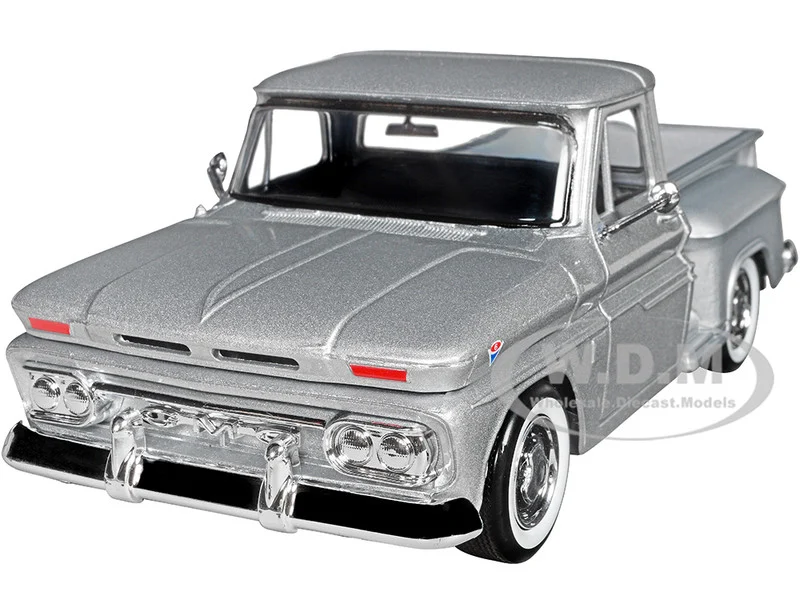 1966 GMC C1000 Fenderside Pickup Truck Silver Metallic "Timeless Legends" Series 1/24 Diecast Model Car by Motormax - GMC Models