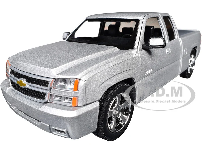 2006 Chevrolet Silverado SS Pickup Truck Silver Metallic "Timeless Legends" Series 1/25 Diecast Model Car by Motormax - Chevrolet Models