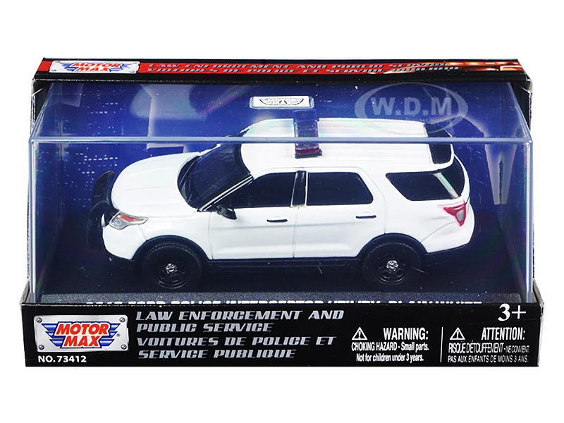 2015 Ford Police Interceptor Utility Plain White 1/43 Diecast Model Car by Motormax - Ford Models