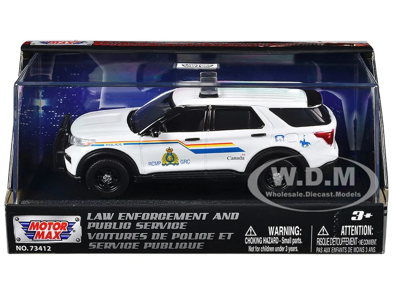 2022 Ford Police Interceptor Utility "RCMP (Royal Canadian Mounted Police)" White "Law Enforcement and Public Service" Series 1/43 Diecast Model Car by Motormax - Ford Models