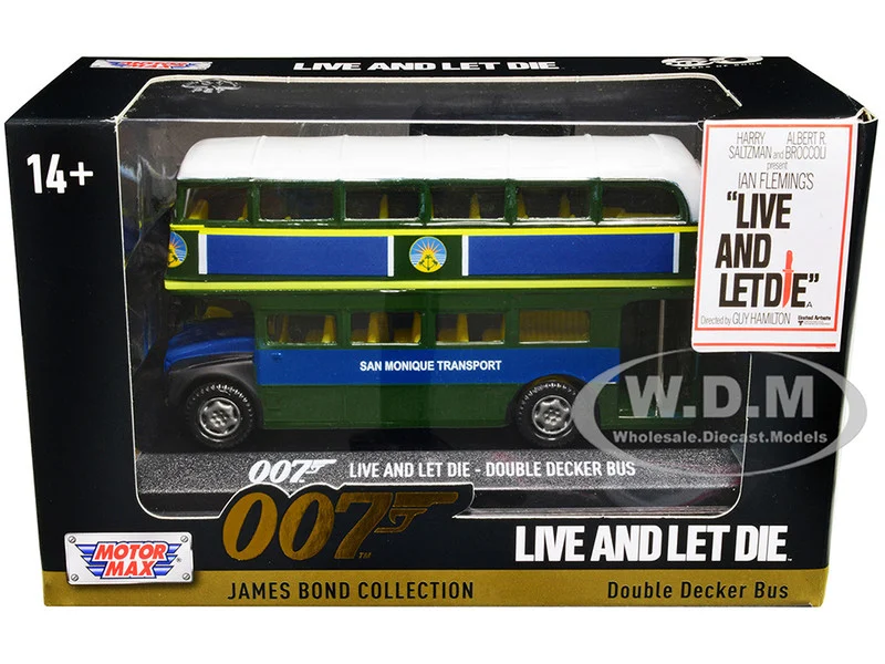 Double Decker Bus "San Monique Transport" James Bond 007 "Live and Let Die" (1973) Movie "James Bond Collection" Series Diecast Model by Motormax - Movie/TV Series Models