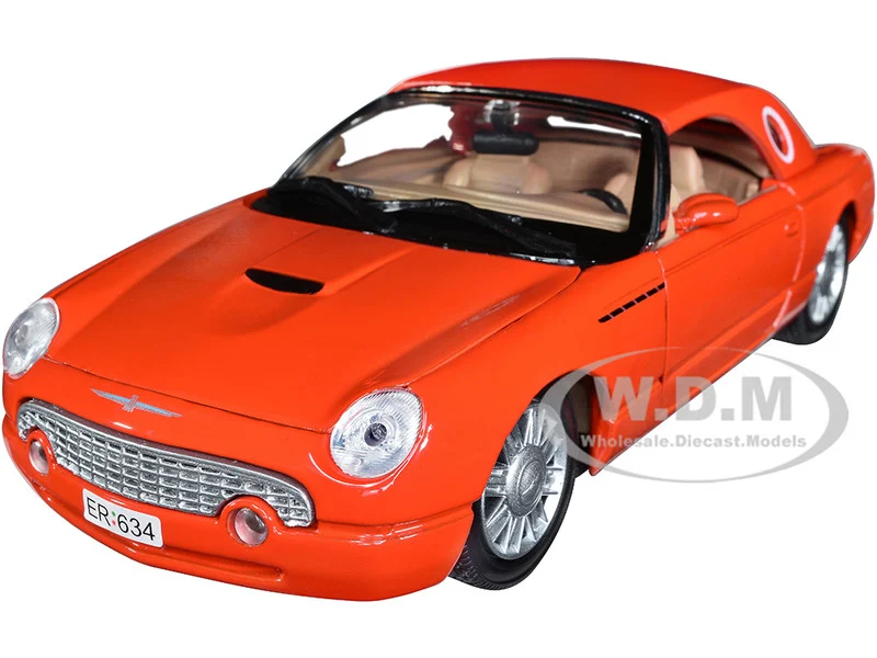 2002 Ford Thunderbird Orange James Bond 007 "Die Another Day" (2002) Movie "James Bond Collection" Series 1/24 Diecast Model Car by Motormax - Ford Models