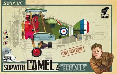 SUYSK002 Sopwith Camel & "Brownie" Cartoon Model - Suyata