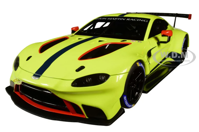 2018 Aston Martin Vantage GTE Le Mans PRO Presentation Car Lemon Green Metallic with Carbon and Red Accents "Aston Martin Racing" 1/18 Model Car by Autoart - Aston Martin Models