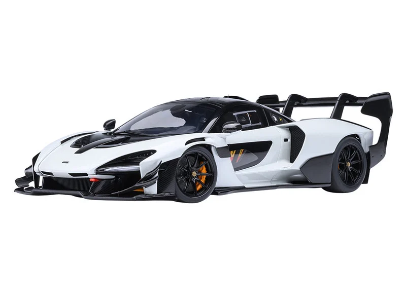 McLaren Senna GTR Silica White with Black Top 1/18 Model Car by Autoart - McLaren Models