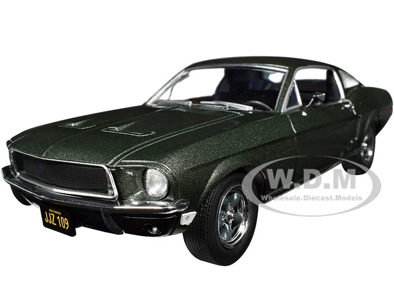 1968 Ford Mustang GT Fastback Highland Green Metallic 1/24 Diecast Model Car by Greenlight - Ford Models